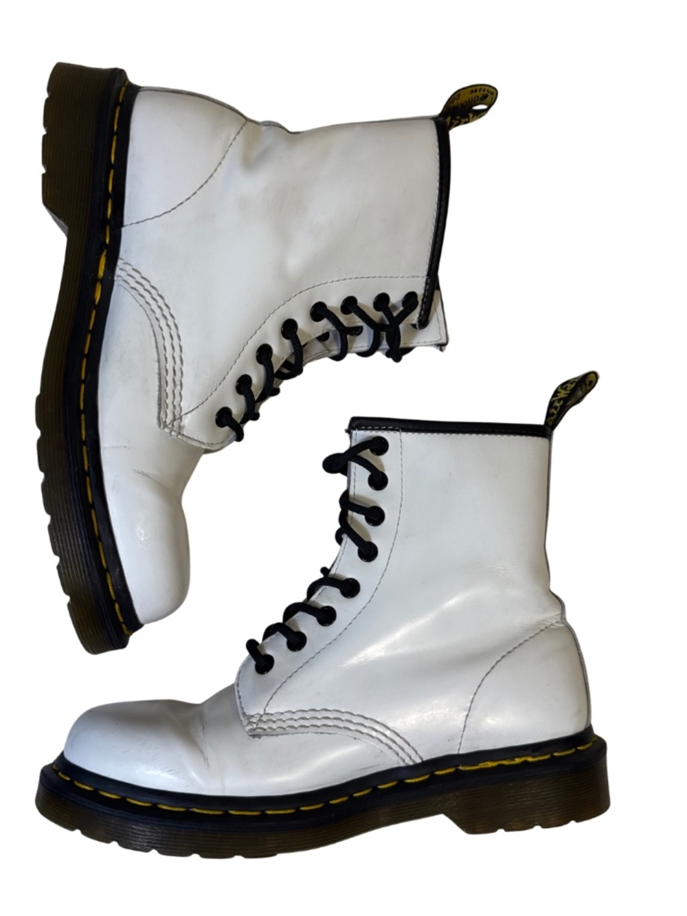 Dr. Martens 1460 White Smooth Leather 8-Eye Combat Boots Women's US 7 EU 38